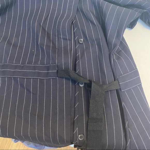 Marissa Webb Lorie Pinstripe Wool Wrap Blouse Size XS - Picture 7 of 16